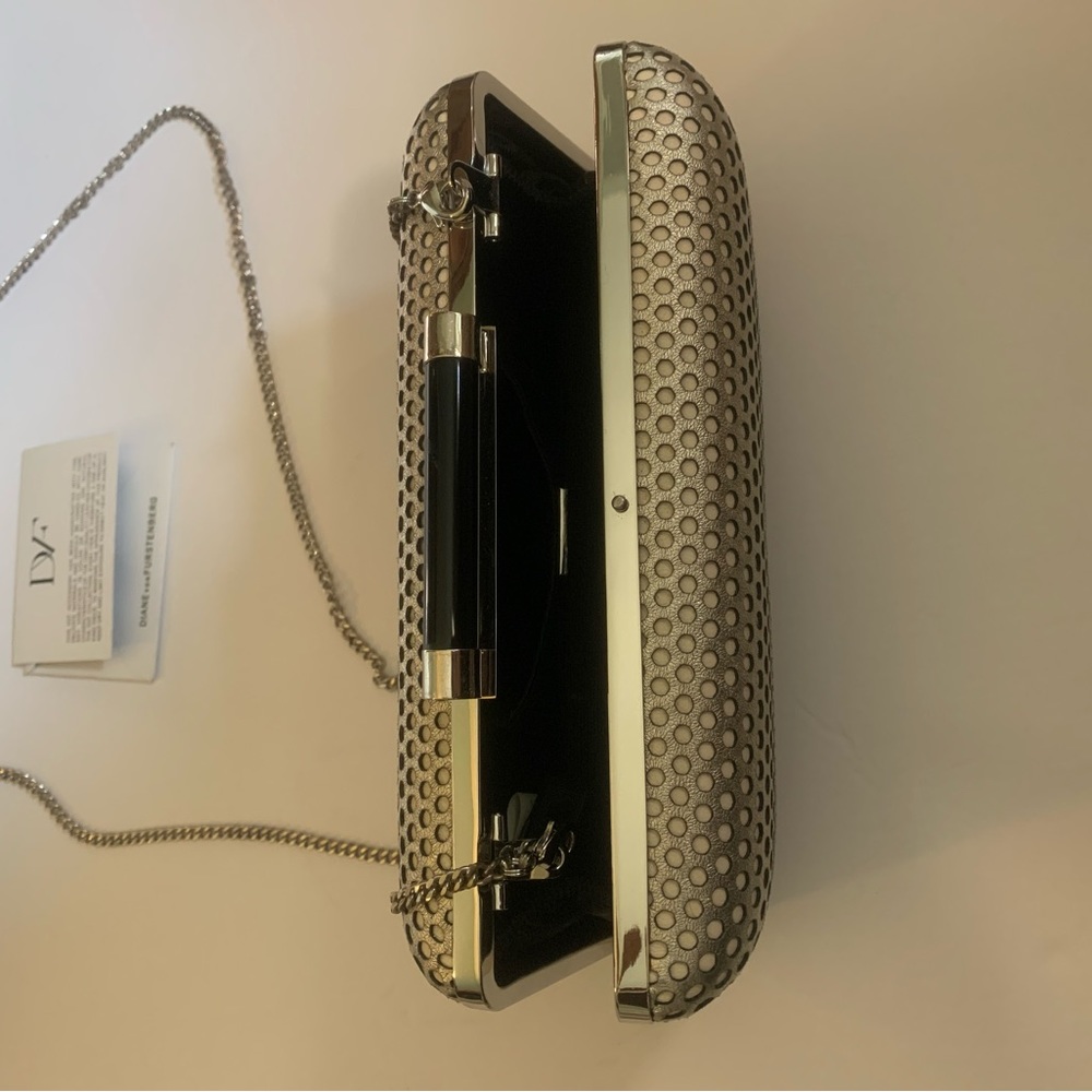 Diane Von Furstenberg Silver Box Clutch - Picture 2 of 4
